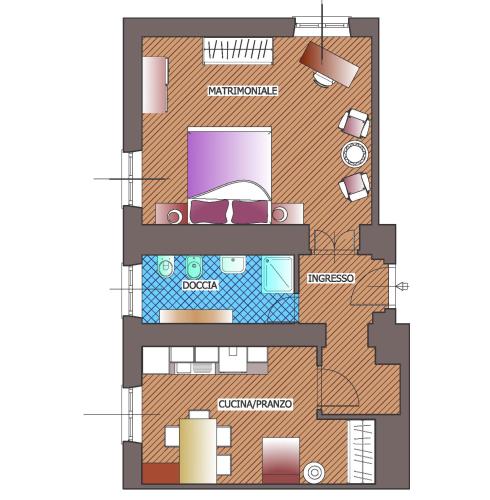 a floor plan of a house at B&B Villa Tavallini in Pollone