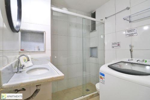 Koupelna v ubytování Studio confortavel para 4 pessoas em Copacabana
