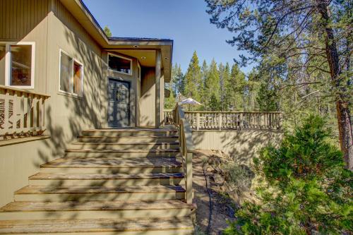 a set of stairs leading to a house at Stonewood Cabin in Sunriver