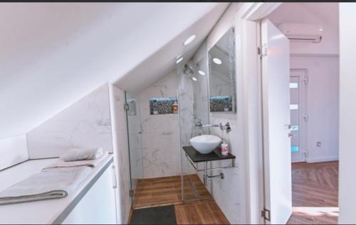 Vonios kambarys apgyvendinimo įstaigoje Apartment Milos