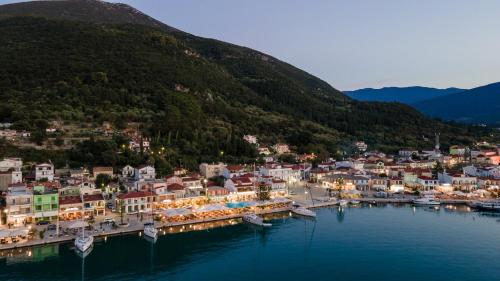 an aerial view of a town on the water at SAMI BEACHVIEW in Sami