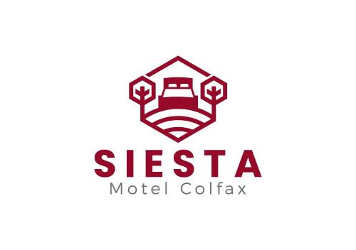 a logo for a modern modular cubominium at Siesta Motel Colfax WA in Colfax