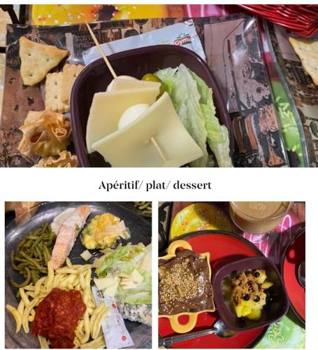 a collage of three pictures of different food items at SUITE spa accès autonome in Beaucaire