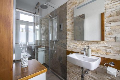 Ванная комната в Apartmán Srnka s výhľadom na Vysoké Tatry