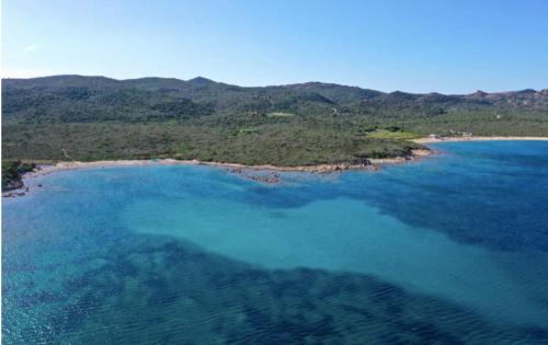 an aerial view of a large body of water at CELESTE Central Apartment in Porto Rotondo with private parking in Porto Rotondo