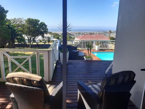 a balcony with two chairs and a view of a pool at THE VIEW in Port Alfred