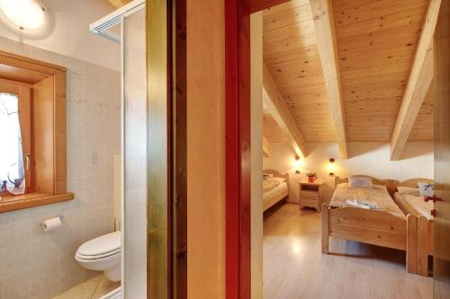 a bathroom with a toilet and a sink at Baita Bruno Fior di Loto in Livigno