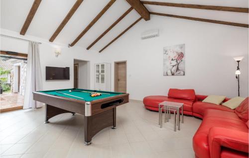 Μια τηλεόραση ή/και κέντρο ψυχαγωγίας στο Awesome Home In Gostinjac With Kitchen