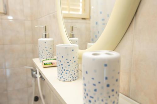 un bagno con 3 rotoli di carta igienica su un bancone di Apartment Brunac a Brbinj