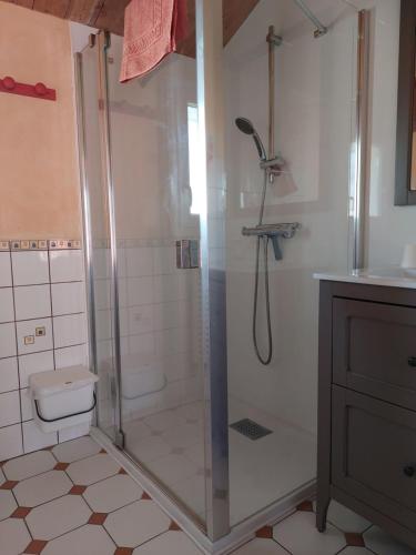 A bathroom at La Villa Vert Marine