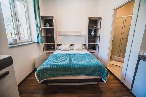 Postel nebo postele na pokoji v ubytování Studio CENTER