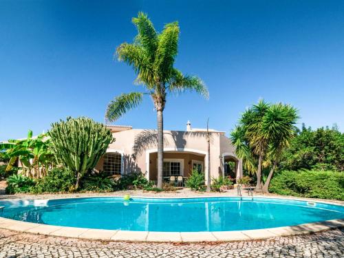 een huis met een palmboom en een zwembad bij Holiday Home Monte Meco - I in Silves