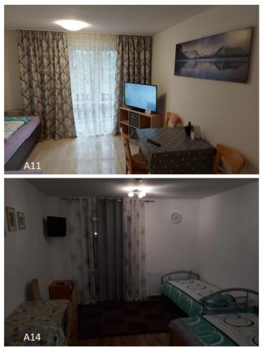 Μια τηλεόραση ή/και κέντρο ψυχαγωγίας στο Apartment Homburg Uni-Nähe
