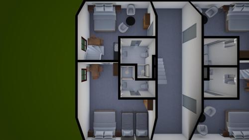 a rendering of a floor plan of a house at Resort Mezná in Hřensko