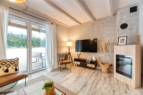 Μια τηλεόραση ή/και κέντρο ψυχαγωγίας στο Apartamenty Cichowierzbowo