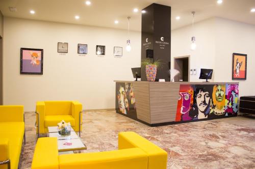 
The lobby or reception area at Hotel Celeia
