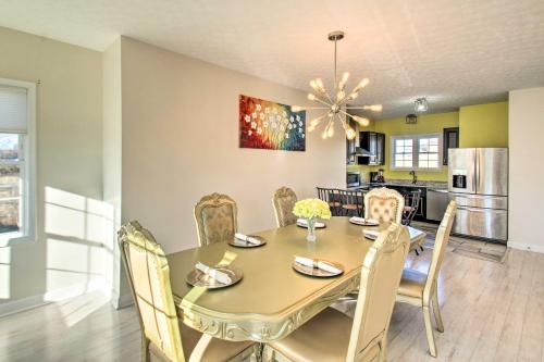 a dining room with a table and chairs at Harrisonburg Retreat with Hot Tub about 2 Mi to JMU in Harrisonburg