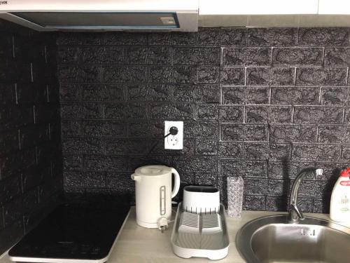 Kuchyň nebo kuchyňský kout v ubytování Apartman_Park