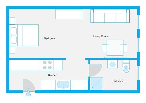 a floor plan of a room at Budget Studio Kreuzberg - Lachmannstr 3 HH in Berlin