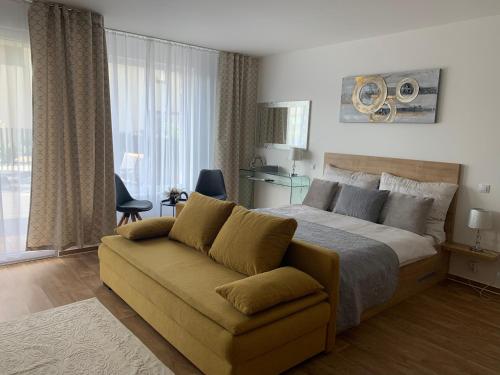 Postel nebo postele na pokoji v ubytování Apartmány Speicher