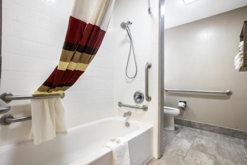 Ett badrum på Red Roof Inn PLUS+ & Suites Savannah – I-95