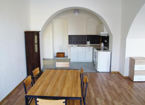 Kuchyň nebo kuchyňský kout v ubytování Apartment Porta