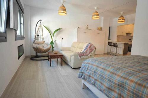 Postel nebo postele na pokoji v ubytování Acogedor apartamento en la playa de Cádiz
