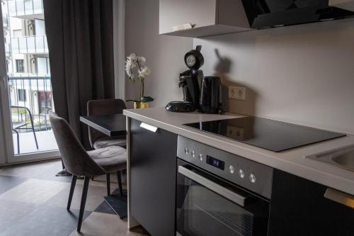 Una cocina o cocineta en Giessener Bett
