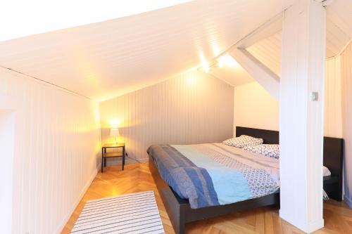 a bedroom with a bed in a room at Duplex atypique proche gare & centre ville in Mulhouse