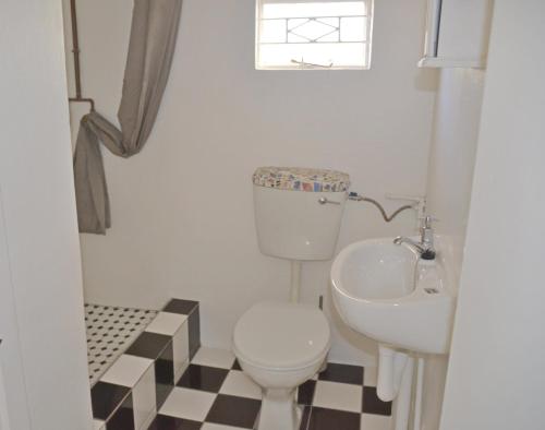 a bathroom with a toilet and a sink at The Lemon Tree in Prince Albert