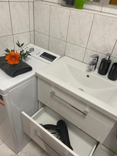 Η κουζίνα ή μικρή κουζίνα στο Ferienwohnung Kestel