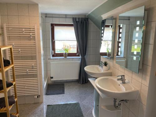 Koupelna v ubytování Ferienhaus Hopfental