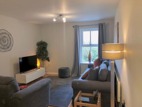 约克Central York Apartment - Skeldergate YO1的带沙发和电视的客厅