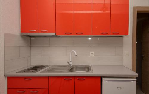 Kuchyň nebo kuchyňský kout v ubytování Beautiful Apartment In Drvenik With Kitchen