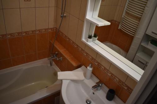 Koupelna v ubytování Frézia Apartman