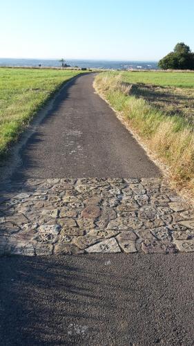 an empty road in the middle of a field at Lorth´s Inn Ferienwohnung in Kleinblittersdorf