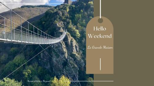 a view of a suspension bridge in the mountains at La Grande Maison Mazamet in Mazamet