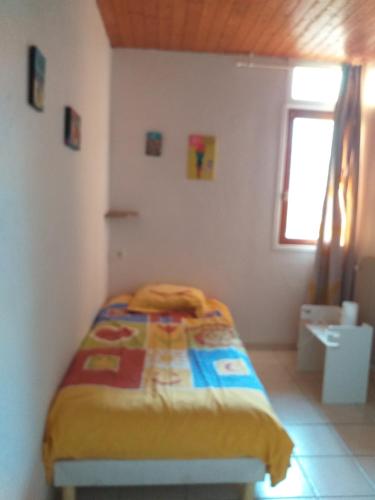 1 dormitorio pequeño con 1 cama en una habitación en Sympathique T3 près lac du Bourget, en Serrières-en-Chautagne