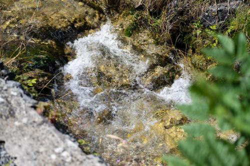 a stream of water on top of a rock at Gästehaus Alte Bergmühle in Fischbachau