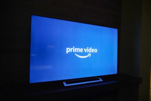 a television screen with the name of prime video on it at Sinori205 in Hakodate