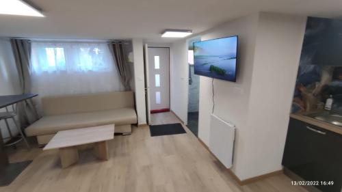 TV a/nebo společenská místnost v ubytování Studio Deluxe Marc - hébergement de tourisme classé avec parking gratuit