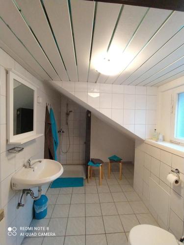 Bilik mandi di Elbenland Apartments & Bungalows