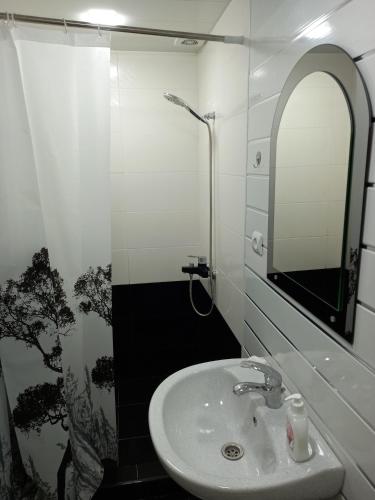 a bathroom with a sink and a mirror at H.A.S.K in Gyumri