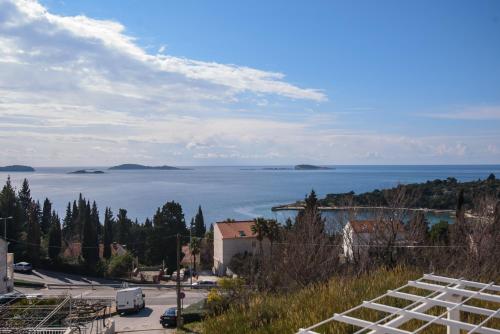 a view of the ocean from a hill at Aurora Seaview Apartment in Mlini