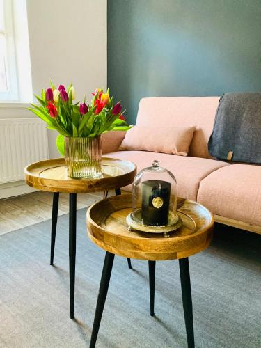 Posezení v ubytování Die Stader Ferienwohnung mit Terrasse