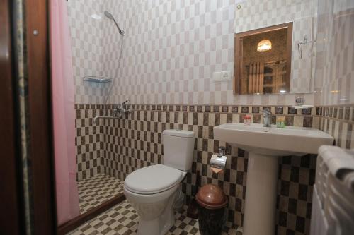 サマルカンドにあるMargianaのトイレと洗面台付きのバスルーム