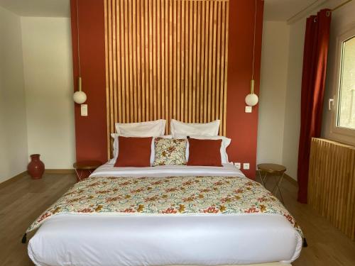 Postel nebo postele na pokoji v ubytování Chambres d'Hôtes La Bastide St Julien