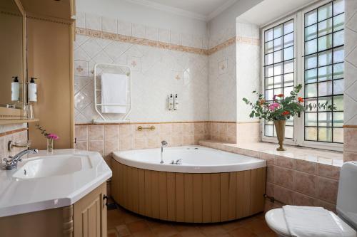 Ett badrum på Häringe Slott