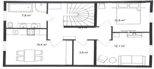 Grundriss eines Hauses in der Unterkunft Haus Zangerle in Mettlach
