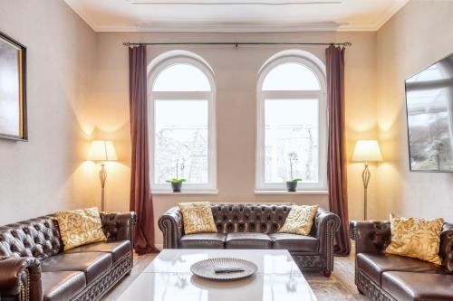 Χώρος καθιστικού στο Villa an der Bode